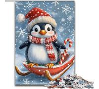Puzzle 1000 pièces pour Adultes et Adolescents Pingouin de Noël, adapté aux Personnes de 14 Ans et Plus Difficile à réaliser, mais Amusant et Humoristique Superbe Cadeau (Taille 50x75cm)