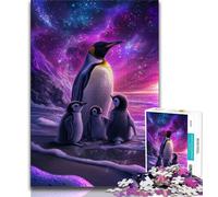 Puzzle 1000 pièces pour Adultes et Adolescents Pingouins sous l'aurore boréale, Jeu Stimulant pour Tous, pour Femmes, Cadeaux pour Hommes (Taille 75x50cm)