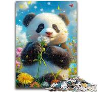 Puzzle 1000 pièces pour Adultes et Adolescents Pissenlit Panda Aide Le Cerveau à exercer Jouets addictifs pour cultiver la Patience Convient aux Couples 50x75cm