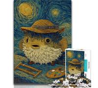 Puzzle 1000 pièces pour Adultes et Adolescents Poisson-Globe façon Night Sky, Jouets éducatifs et éducatifs pour la Famille, idéal pour la décoration de Bureau (38x26cm)