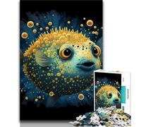 Puzzle 1000 pièces pour Adultes et Adolescents Poisson-Globe,Puzzle 1000 pièces,Jeux d'activités familiales stimulants,Jouet à Faire soi-même pour décoration Murale de la Maison,Cadeaux (38x26cm)