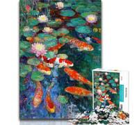 Puzzle 1000 pièces pour Adultes et Adolescents Poisson koï Jouets éducatifs Jeux de Famille Cadeaux pour Amis et Famille 75x50cm