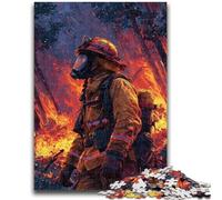Puzzle 1000 pièces pour Adultes et Adolescents, Pompier en Flammes, Jouet éducatif et décompressant, décoration Parfaite (50x75cm)
