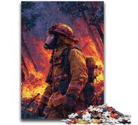 Puzzle 1000 pièces pour Adultes et Adolescents Pompier Flamme Convient aux 14 Ans et Plus Jouet intellectuel Jeu éducatif pour Anniversaire et Noël 26x38cm