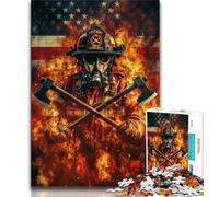 Puzzle 1000 pièces pour Adultes et Adolescents, Pompiers américains, Jeux éducatifs, décoration d'intérieur, idéal pour la décoration de Bureau (Taille 75x50cm)