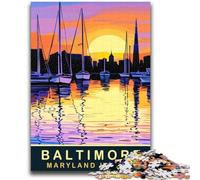 Puzzle 1000 pièces pour Adultes et Adolescents, Port du Maryland, Baltimore, Jouets éducatifs et Amusants à la Maison, Cadeaux d'anniversaire et de Voyage (Taille 38x52cm)