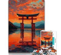 Puzzle 1000 pièces pour Adultes et Adolescents, Porte Torii Japonaise, Puzzle Adulte, liste de souhaits avec Père Noël, pour Les Enfants de 14 Ans et Plus (Taille 75x50cm)