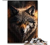 Puzzle 1000 pièces pour Adultes et Adolescents Portrait de Loup, à partir de 14 Ans Convient aux Couples Activités Amusantes à la Maison, Cadeau d'anniversaire, Cadeau de Voyage (Taille 26x38cm)