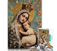 Puzzle 1000 pièces pour Adultes et Adolescents, Portrait de Marie la Mère, Jouet Anti-Stress pour Passer Le Temps à la Maison (Taille 38x26cm)