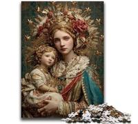 Puzzle 1000 pièces pour Adultes et Adolescents, Portrait de Marie la Mère, pour Un Moment de détente à la Maison avec des pièces de Formes aléatoires entièrement emboîtables (50x75cm)