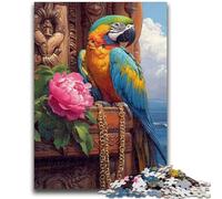 Puzzle 1000 pièces pour Adultes et Adolescents Portrait de Perroquet Puzzle 1000 pièces, pour Un Jeu Stimulant et Familial (38x26cm)