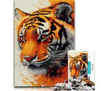 Puzzle 1000 pièces pour Adultes et Adolescents, Portrait de Tigre, Jouet de Divertissement Familial, idéal comme Cadeau pour Toute la Famille 50x75cm