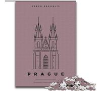 Puzzle 1000 pièces pour Adultes et Adolescents Prague, République tchèque, Jouets Anti-Stress, Cadeaux d'anniversaire Uniques pour Les 14 Ans et Plus, 26x38cm