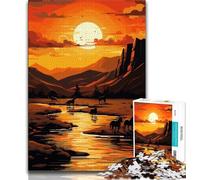 Puzzle 1000 pièces pour Adultes et Adolescents Prairies africaines Puzzle 1000 pièces Jeu de Quiz Décoration Murale Cadeaux d'anniversaire et de Noël Uniques 75x50cm