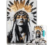 Puzzle 1000 pièces pour Adultes et Adolescents, Princesse Indienne dorée Puzzles pour Adultes, Jeux de Relaxation, idéal comme Cadeau pour Toute la Famille 26x38cm