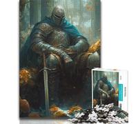 Puzzle 1000 pièces pour Adultes et Adolescents - Puissant Chevalier médiéval - 1000 pièces pour Adultes, Cadeaux du Père Noël Secret pour Les 14 Ans et Plus (Taille 38x26cm)