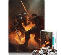 Puzzle 1000 pièces pour Adultes et Adolescents, Puissant Chevalier médiéval, Jeux éducatifs, décoration d'intérieur, idéal comme Cadeau pour Toute la Famille (38x26cm)