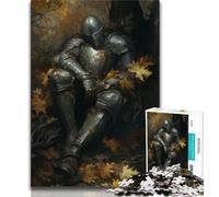 Puzzle 1000 pièces pour Adultes et Adolescents Puissant Chevalier médiéval Puzzle Adulte Anti-Stress défi Difficile Cadeaux du Père Noël Secret 38x26cm