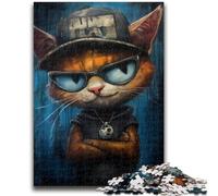 Puzzle 1000 pièces pour Adultes et Adolescents Puzzle 1000 pièces Art Cat, avec Affiche et fiche de Questions-réponses pour Les 14 Ans et Plus (26x38cm)