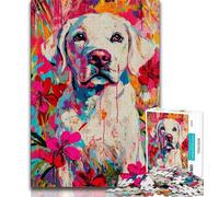 Puzzle 1000 pièces pour Adultes et Adolescents Puzzle 1000 pièces Labrador Style Basquiat, Cadeau d'anniversaire, décoration Murale pour Les 14 Ans et Plus (Taille 38x26cm)