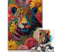 Puzzle 1000 pièces pour Adultes et Adolescents Puzzle 1000 pièces Léopard, Cadeau d'anniversaire, décoration Murale pour Les 14 Ans et Plus (Taille 75x50cm)