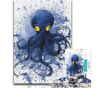 Puzzle 1000 pièces pour Adultes et Adolescents Puzzle 1000 pièces Poulpe Aquarelle, pour Un Jeu Stimulant et Familial (Taille 38x26cm)