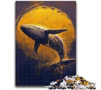 Puzzle 1000 pièces pour Adultes et Adolescents Puzzle Baleine dorée pour Adultes Relax Games est Un pour Toute la Famille (50x75cm)