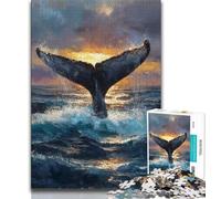 Puzzle 1000 pièces pour Adultes et Adolescents, Puzzle Baleine mystérieuse, Anti-Stress, décoration d'intérieur (Taille 75x50cm)