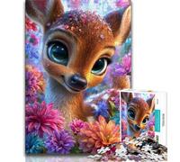 Puzzle 1000 pièces pour Adultes et Adolescents Puzzle Bébé Cerf 1000 pièces, Jeu éducatif pour Anniversaire et Noël à partir de 14 Ans (Taille 75x50cm)
