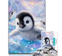 Puzzle 1000 pièces pour Adultes et Adolescents, Puzzle bébé Pingouin 1000 pièces, Jouet éducatif Anti-Stress, Cadeau pour Amis et Famille (Taille 38x26cm)