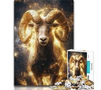 Puzzle 1000 pièces pour Adultes et Adolescents Puzzle Bélier doré pour Adultes, éducatif et éducatif pour Toute la Famille (Taille 38x26cm)