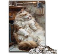 Puzzle 1000 pièces pour Adultes et Adolescents, Puzzle Chat endormi, Jeu Familial Anti-Stress, défi Difficile, adapté aux Couples (50x75cm)