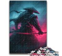 Puzzle 1000 pièces pour Adultes et Adolescents, Puzzle de Guerre samouraï néon pour Adolescents, Cadeaux du Père Noël Secret pour Les 14 Ans et Plus (50x75cm)