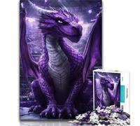 Puzzle 1000 pièces pour Adultes et Adolescents, Puzzle Dragon Volant Violet, Jeux éducatifs, décoration d'intérieur, idéal pour la décoration de Bureau (Taille 75x50cm)
