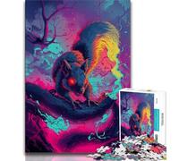 Puzzle 1000 pièces pour Adultes et Adolescents Puzzle écureuil de l'enfer pour Adolescents Parfait pour Les soirées de Jeux Jouet coloré pour la Maison Cadeau 75x50cm
