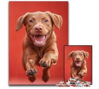 Puzzle 1000 pièces pour Adultes et Adolescents Puzzle en Bois Labrador Heureux pour Les Adolescents, Les Couples et Les Amis pour Les Anniversaires et Noël 50x75cm