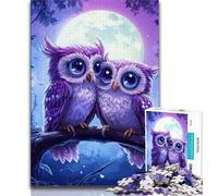 Puzzle 1000 pièces pour Adultes et Adolescents Puzzle Fantaisie Hibou bébé pour Adolescents Jeu de Quiz décoration Murale Cadeaux d'anniversaire et de Noël Uniques 38x26cm