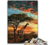Puzzle 1000 pièces pour Adultes et Adolescents, Puzzle Girafe des prairies africaines, Jeux éducatifs, Jouets à Faire soi-même, Superbes Cadeaux et Jouets 50x75cm