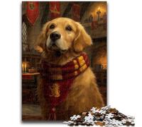 Puzzle 1000 pièces pour Adultes et Adolescents Puzzle Golden Retriever Magique de 1000 pièces, Jeu Stimulant, idéal comme Cadeau pour Toute la Famille (75x50cm)