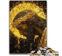 Puzzle 1000 pièces pour Adultes et Adolescents Puzzle Jésus doré pour Adolescents Un Jeu Stimulant, idéal comme Cadeau pour Toute la Famille (38x26cm)