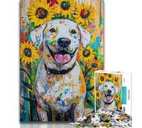 Puzzle 1000 pièces pour Adultes et Adolescents Puzzle Labrador Style Basquiat de 1000 pièces, idéal comme Cadeau pour Toute la Famille à partir de 14 Ans (Taille 38x26cm)