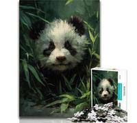 Puzzle 1000 pièces pour Adultes et Adolescents Puzzle Panda dans Une forêt de bambous pour Adultes, Cadeaux d'anniversaire Uniques pour Les Enfants de 14 Ans et Plus (Taille 38x26cm)