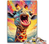 Puzzle 1000 pièces pour Adultes et Adolescents, Puzzle psychédélique Girafe pour Adolescents, Cadeaux Secret Santa pour Les 14 Ans et Plus (50x75cm)