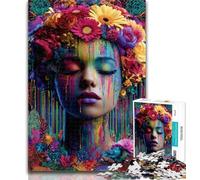 Puzzle 1000 pièces pour Adultes et Adolescents Puzzle Tournesol Fille 1000 pièces, avec Affiche et fiche de Questions-réponses pour Les 14 Ans et Plus, 50x75cm