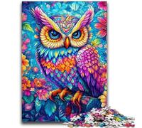 Puzzle 1000 pièces pour Adultes et Adolescents Puzzles Chouette colorée pour Adolescents Un Jeu Stimulant, idéal comme Cadeau pour Toute la Famille (75x50cm)