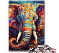 Puzzle 1000 pièces pour Adultes et Adolescents, Puzzles colorés représentant des éléphants pour Adolescents, Cadeaux du Père Noël Secret pour Les 14 Ans et Plus (50x75cm)