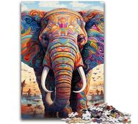 Puzzle 1000 pièces pour Adultes et Adolescents, Puzzles colorés représentant des éléphants pour Adolescents, Cadeaux du Père Noël Secret pour Les 14 Ans et Plus (50x75cm)