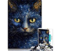 Puzzle 1000 pièces pour Adultes et Adolescents Puzzles de Chats psychédéliques pour Adultes, pour Un Jeu Stimulant et Familial (Taille 38x26cm)