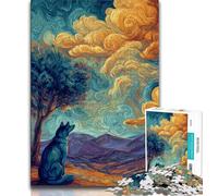 Puzzle 1000 pièces pour Adultes et Adolescents Puzzles de Chien Ciel étoilé pour Adultes, Cadeaux d'anniversaire Uniques pour et à partir de 14 Ans (Taille 38x26cm)