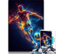 Puzzle 1000 pièces pour Adultes et Adolescents Puzzles de Sports de Football pour Adolescents avec Affiche et fiche de Questions-réponses pour Les 14 Ans et Plus 38x26cm